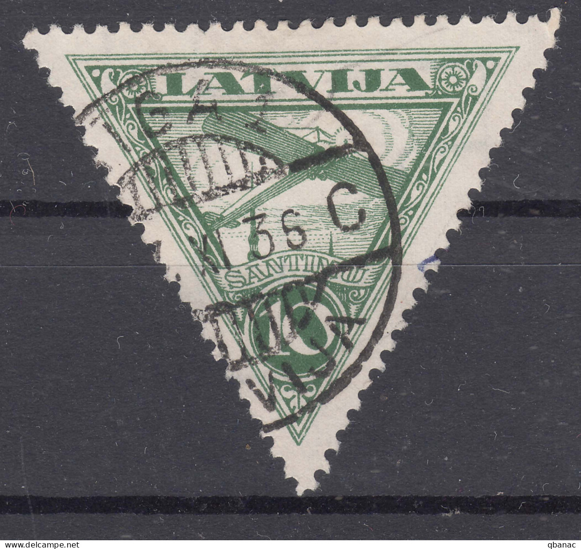 Latvia Lettland 1928 Airmail Mi#129 Used - Lettland