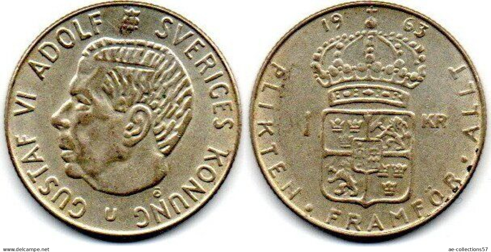 MA 27400  /  Suède - Sweden -Schweden 1 Krona 1963 U TTB - Suède