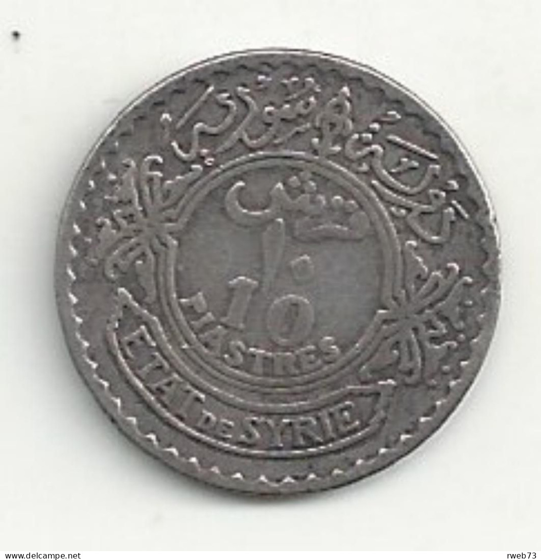 SYRIE - 10 Piastres - 1929 - Argent - TB/TTB - Syrie