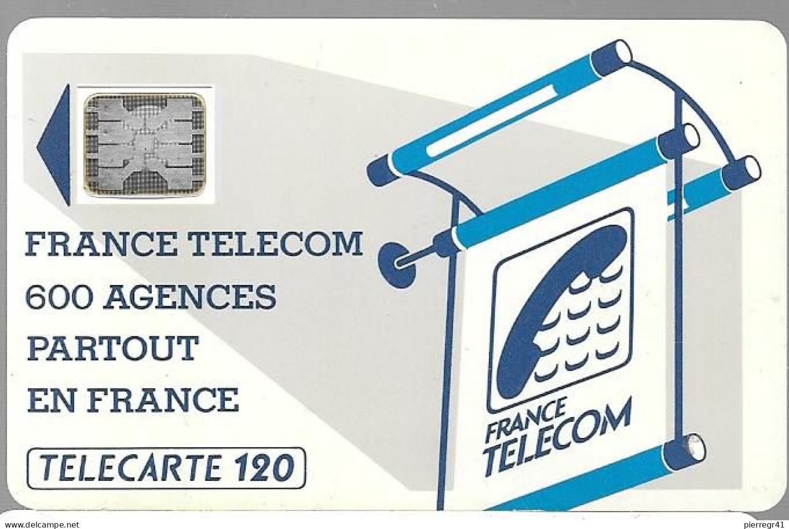 CARTE-PUBLIC-600 AGENCES-120U-Te20.540.E-SC5An-OFFSET-Trou7-5 Impact-N°19175-UTILISE-TBE-RARE - “600 Agences”