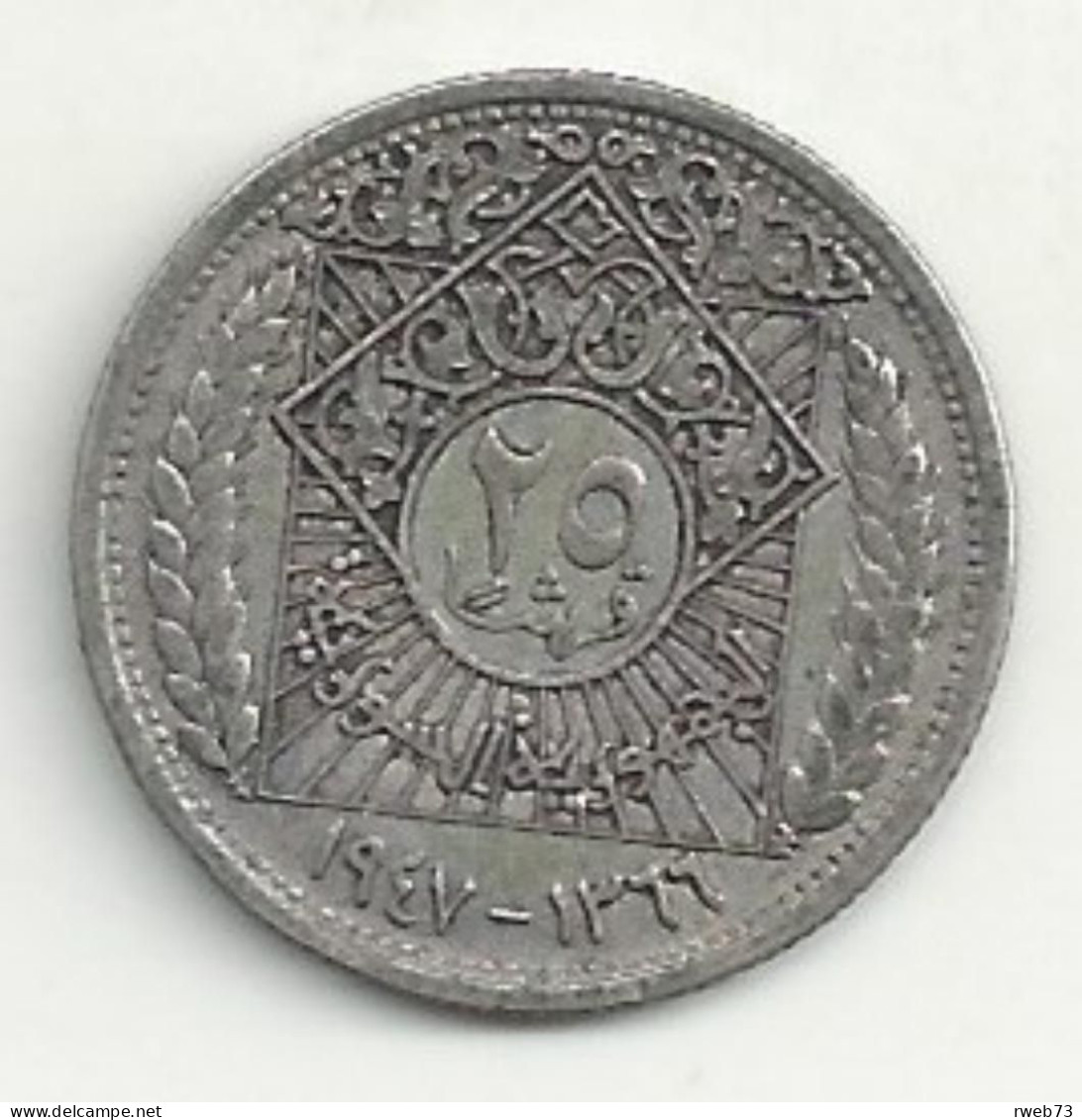 SYRIE - 25 Piastres - 1947 - Argent - TB/TTB - Syrië