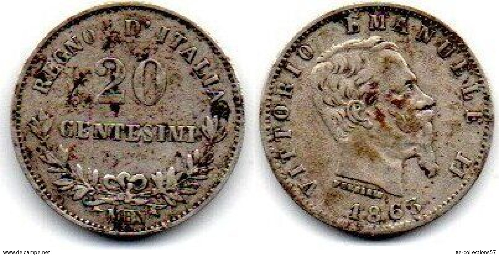 MA 27417  / Ttalie - Italien - Italy 20 Centesimi 1863 MBN TTB - 1861-1878 : Vittoro Emanuele II