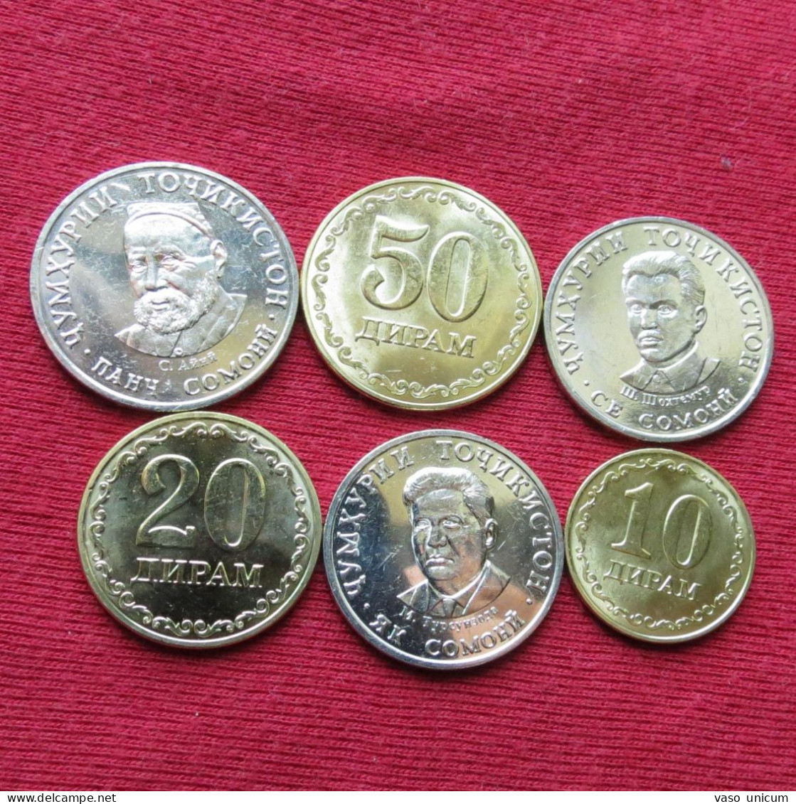 Tajikistan Set  10 20 50 Diram 1 3 5 Somoni 2020 UNC - Takiyistán