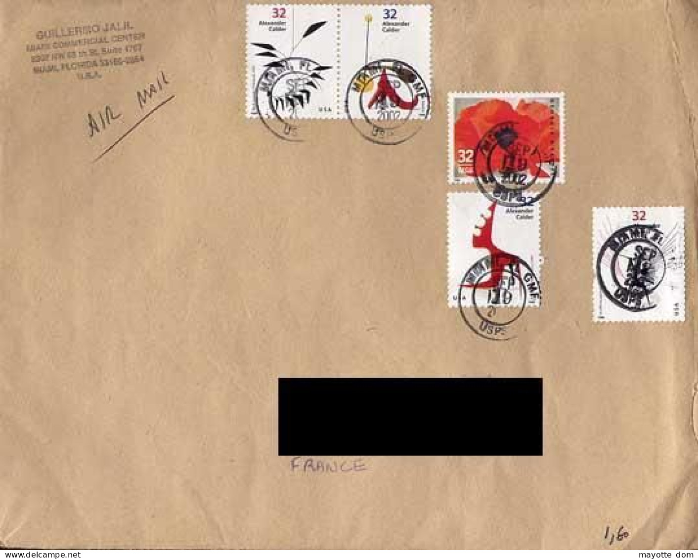 USA FRANCE Etats Unis COVER 2002 Alexander Calder Art -> France - Covers & Documents