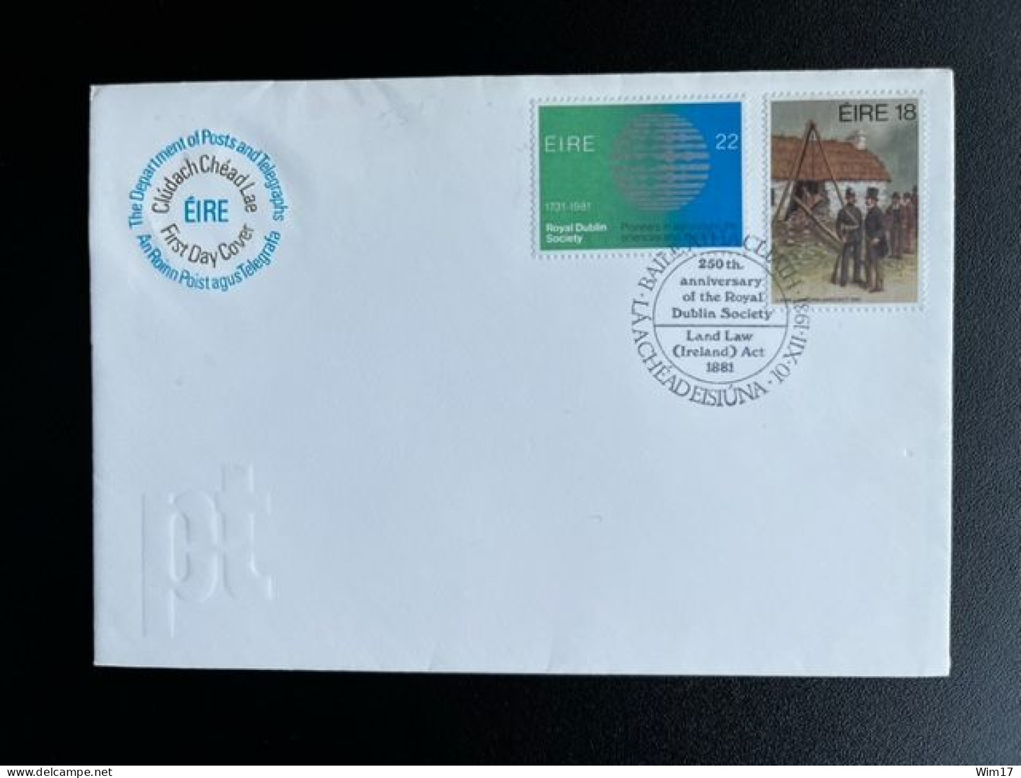 IRELAND 1981 FDC LAND LAW ACT & ROYAL DUBLIN SOCIETY WITH LEAFLET IERLAND EIRE - FDC