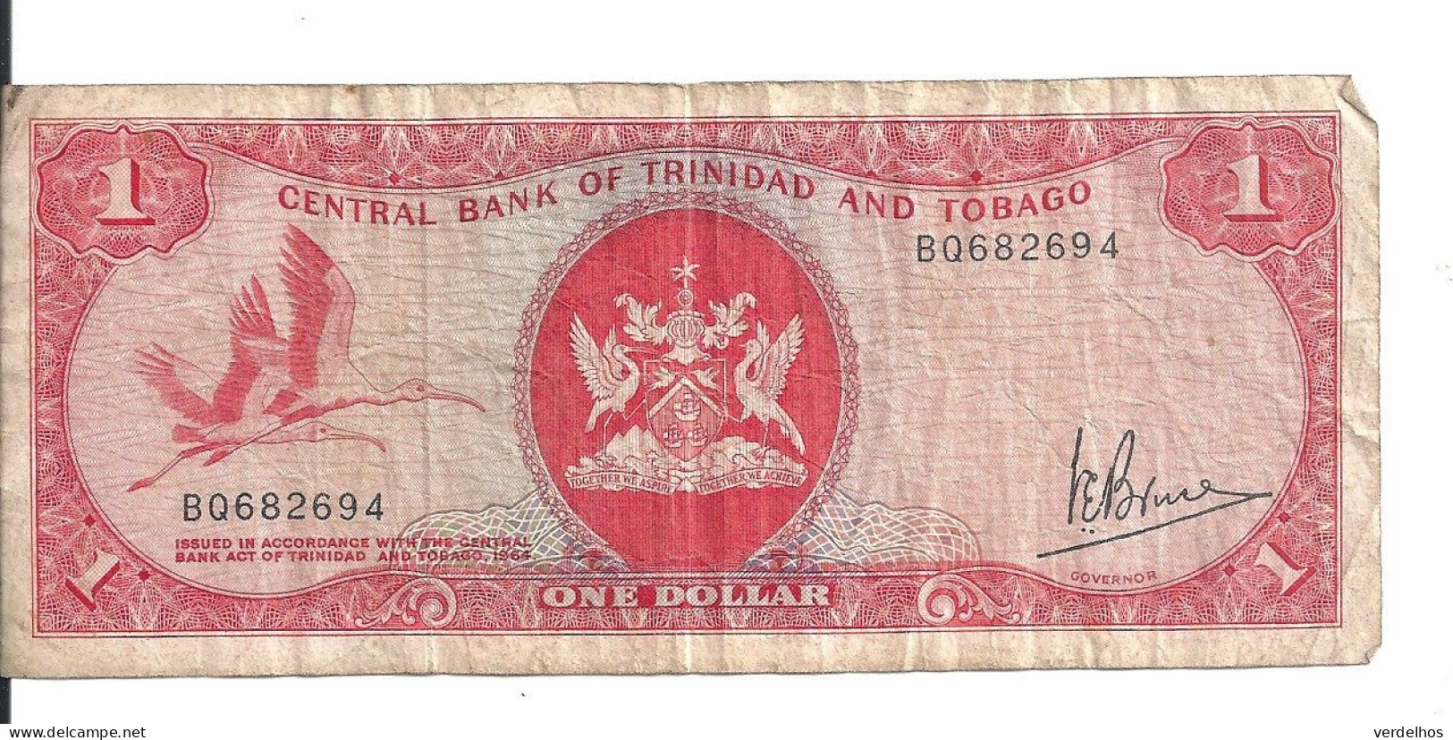 TRINIDAD ET TOBAGO 1 DOLLAR L.1964(1977) VG+ P 30 A - Trinidad & Tobago