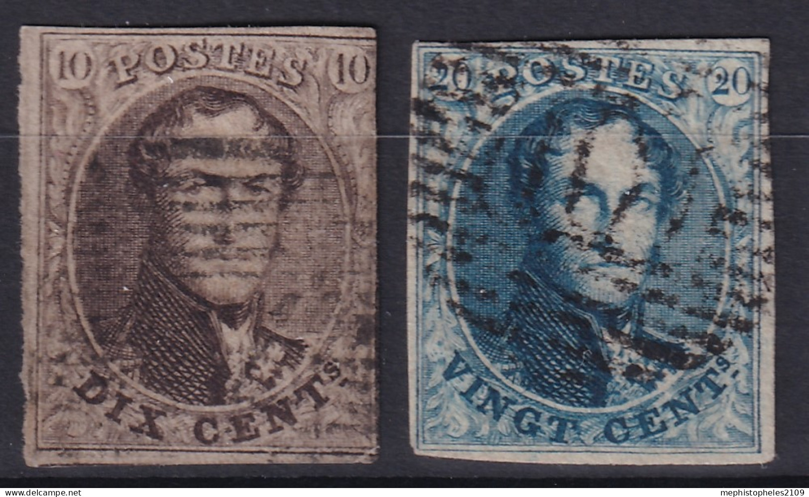 BELGIUM 1849/50 - Canceled - Sc# 3, 4 - 1849-1850 Médaillons (3/5)