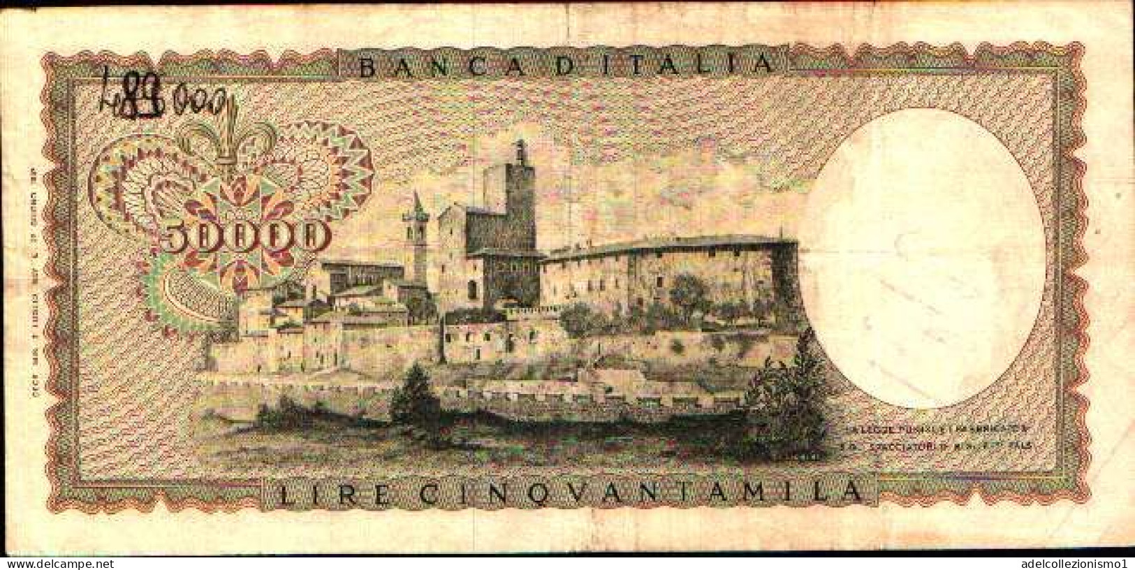 49485) BANCONOTA DA 50000 LIRE BANCA D'ITALIA LEONARDO DA VINCI 3/7/1967 - 50.000 Lire