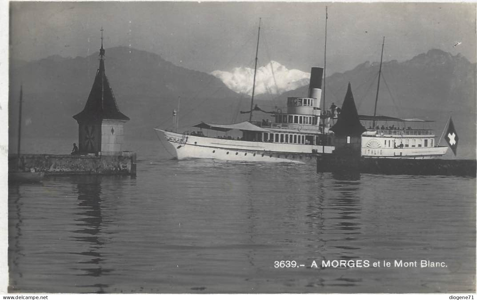 Morges Et Le Mont Blanc Bateau à Vapeur Dampfschiff Italie 1929 Rare Selten - Morges