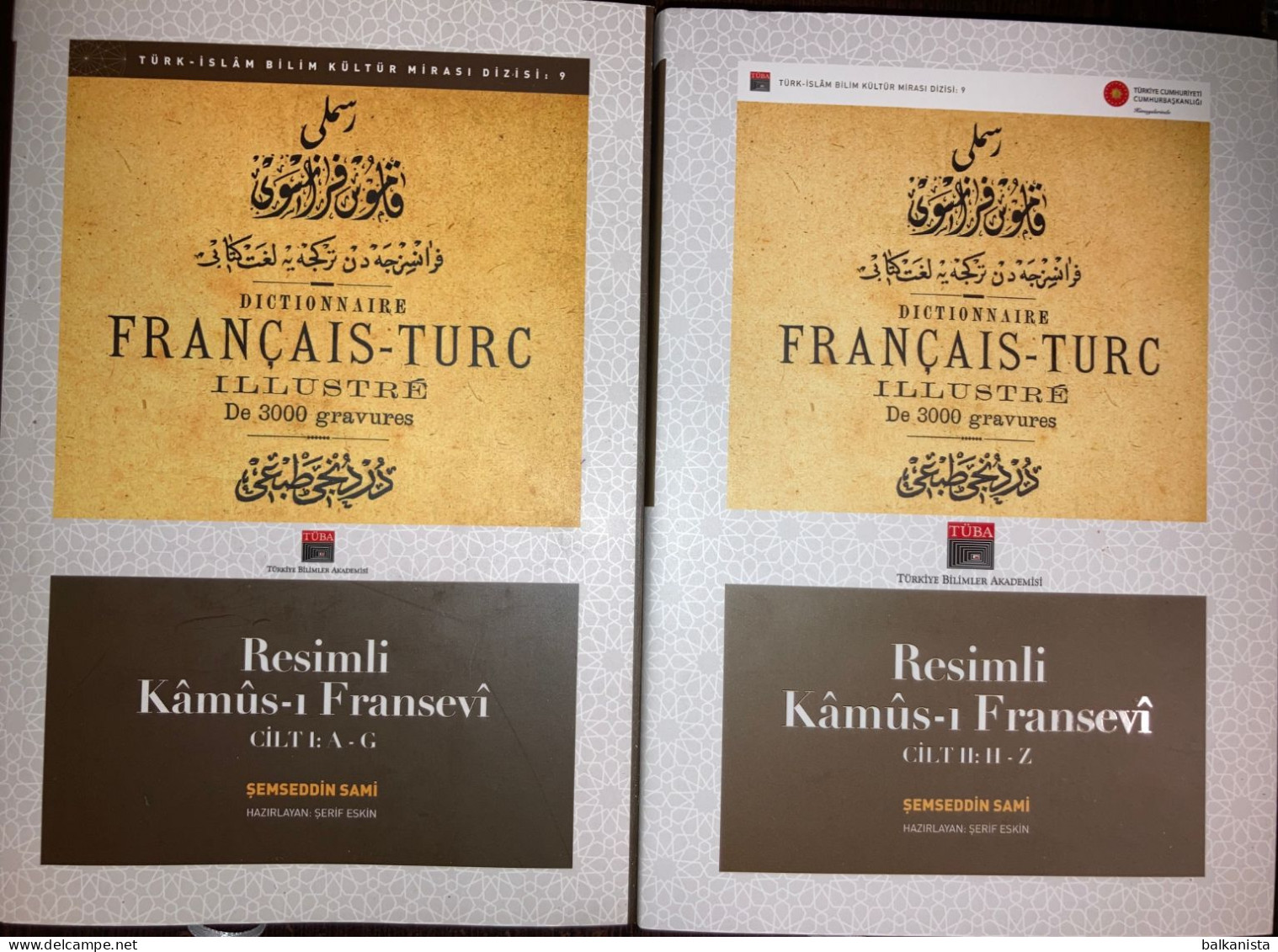 Resimli Kamus-i Fransevi Dictionnaire Français-Turc Semseddin Sami 2 VOL New - Cultura