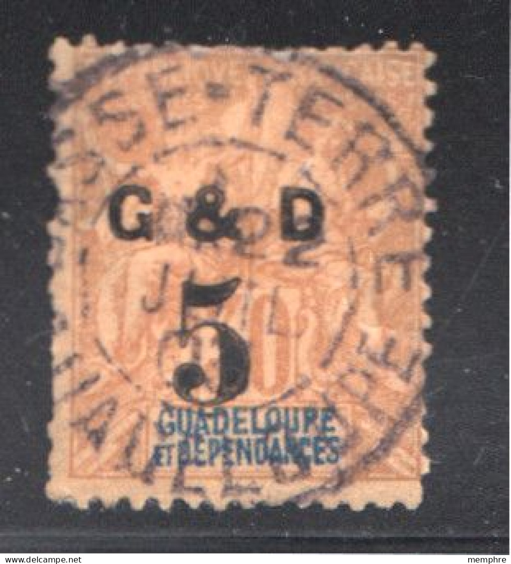 Groupe Surchargé G&D 5 Sur 30 Cent. Belle Oblitération «Basse-Terre»  Yv 45 - Used Stamps