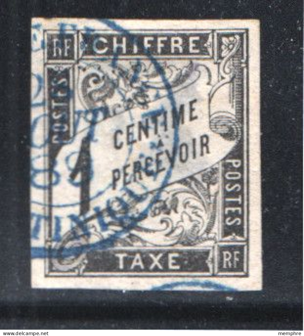 Taxe 1 Cent Des Colonis Générales Oblitéré Fort De France Martinique En Bleu - Strafport
