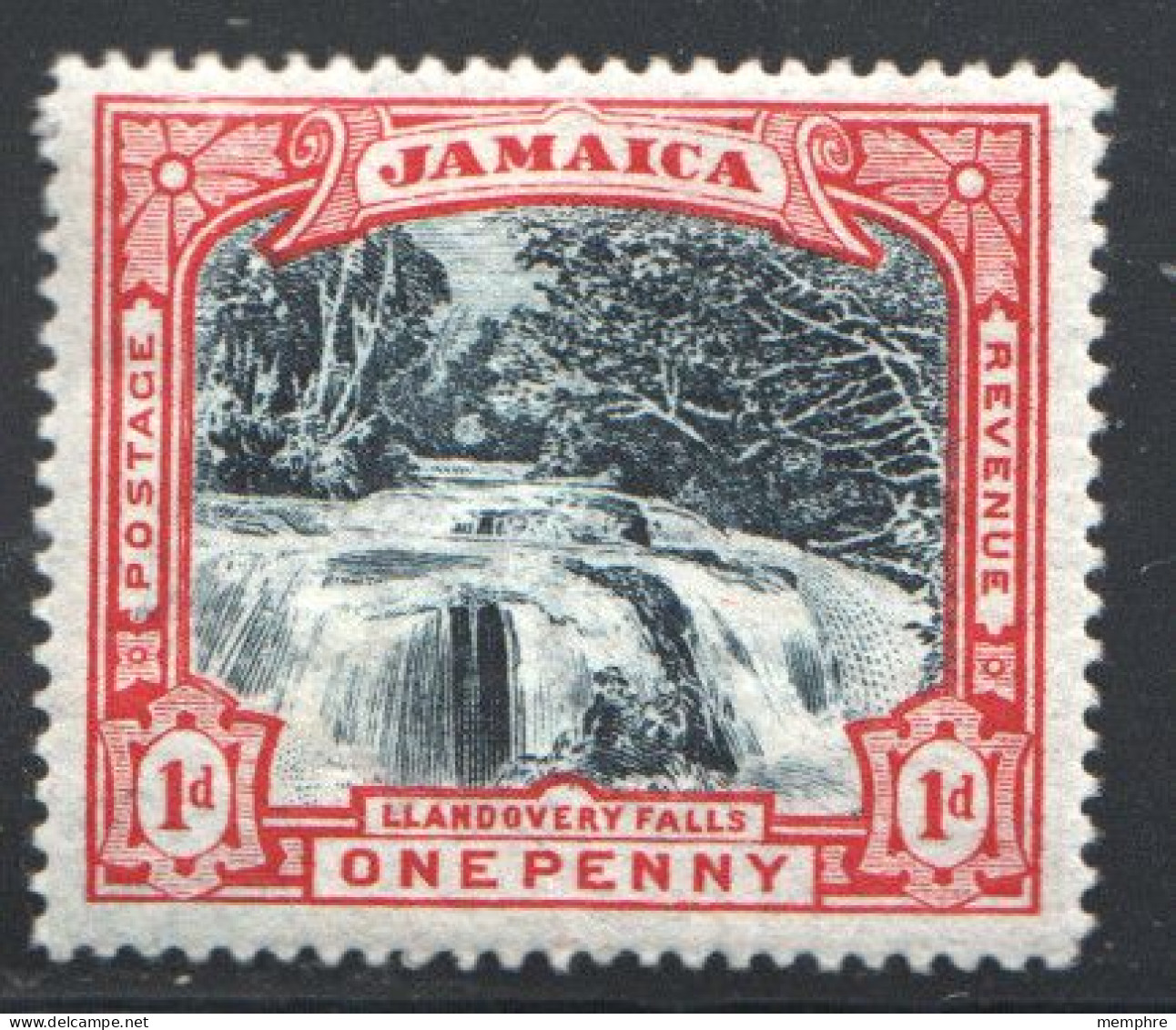 Llandovery Falls 1d. Black And Red  SG 32 MM * - Jamaica (...-1961)