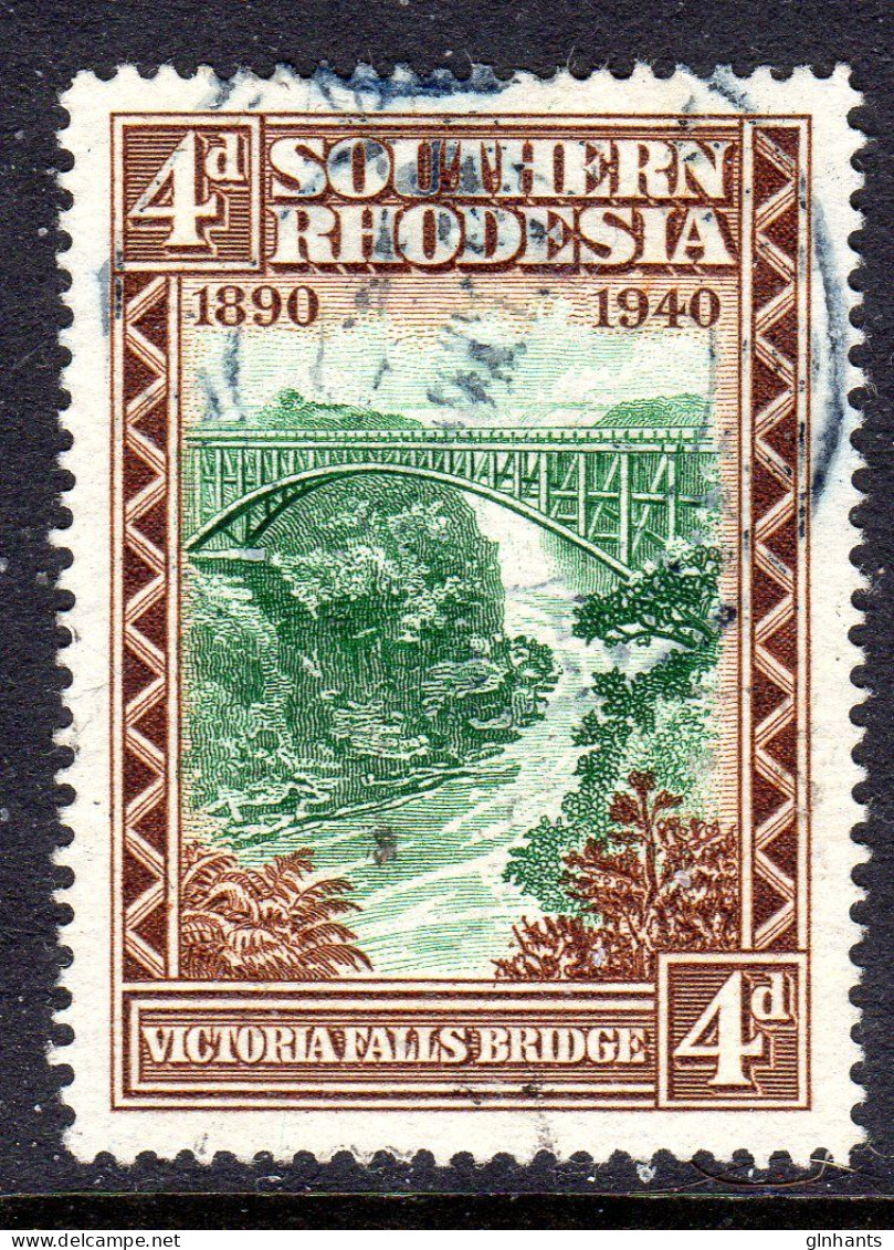 SOUTHERN RHODESIA - 1940 SOUTH AFRICA COMPANY ANNIVERSARY 4d STAMP FINE USED SG 58 - Southern Rhodesia (...-1964)