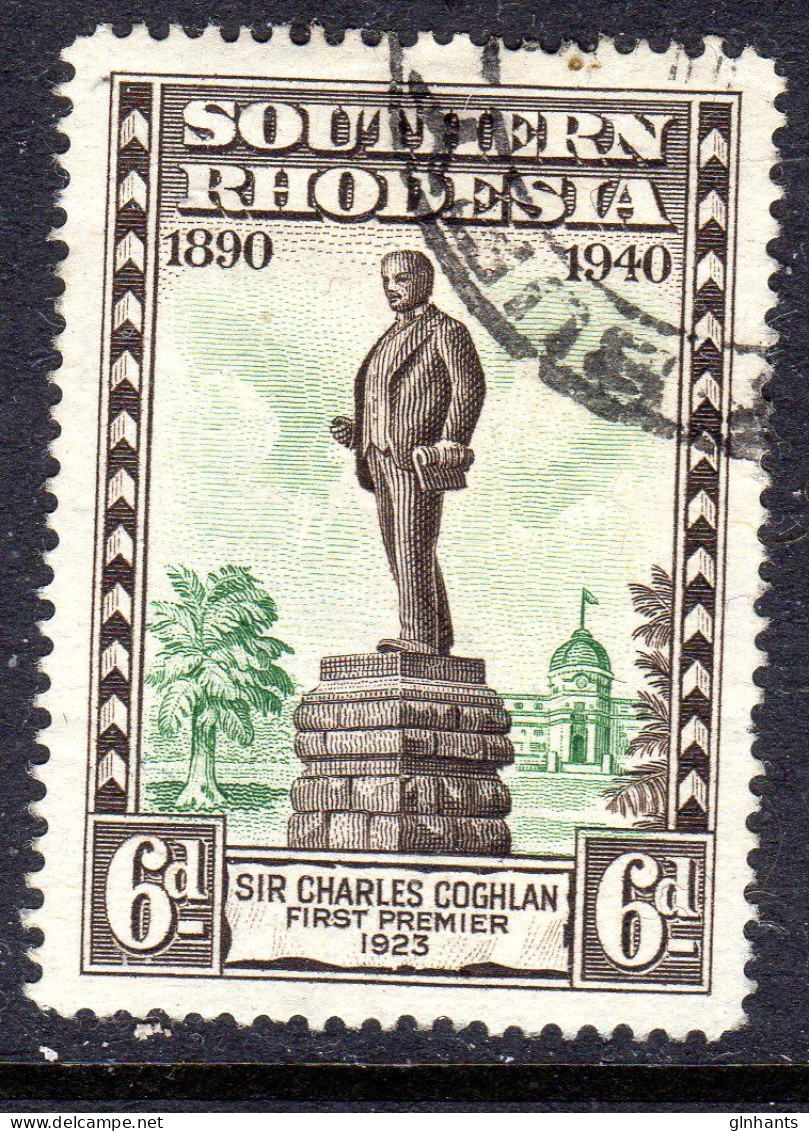SOUTHERN RHODESIA - 1940 SOUTH AFRICA COMPANY ANNIVERSARY 6d STAMP FINE USED SG 59 - Southern Rhodesia (...-1964)