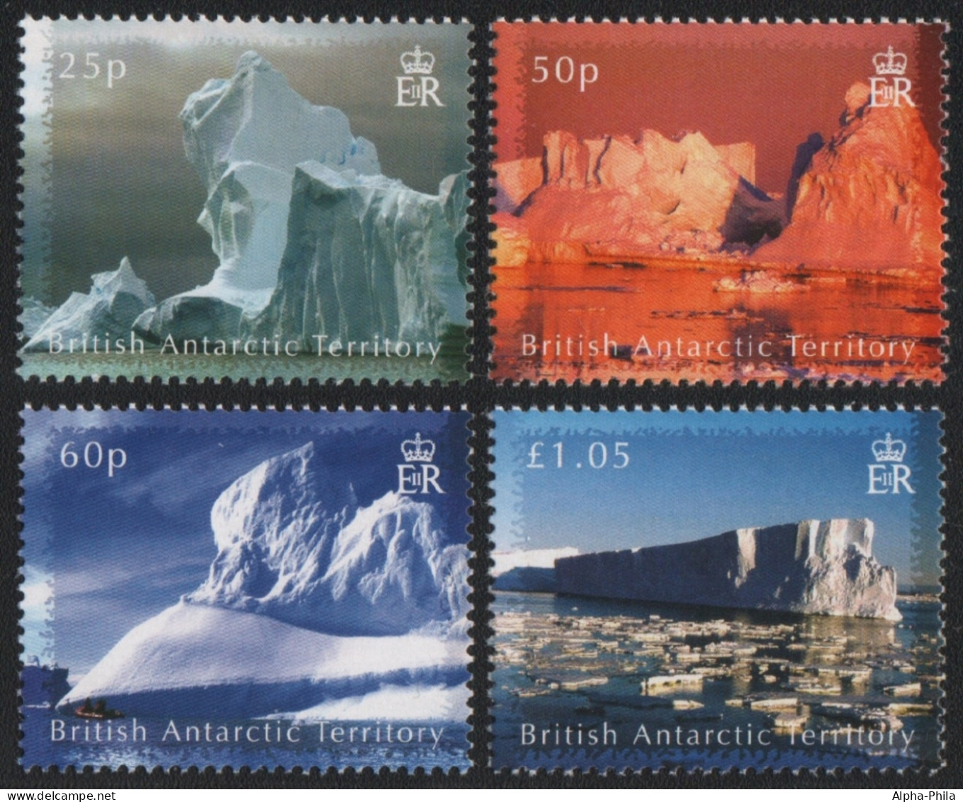 BAT / Brit. Antarktis 2007 - Mi-Nr. 454-457 ** - MNH - Eisberge - Unused Stamps