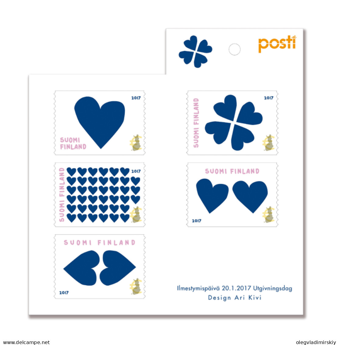 Finland Finnland Finlande 2017 St Valentine Day Set Of 5 Stamps In Booklet MNH - Booklets