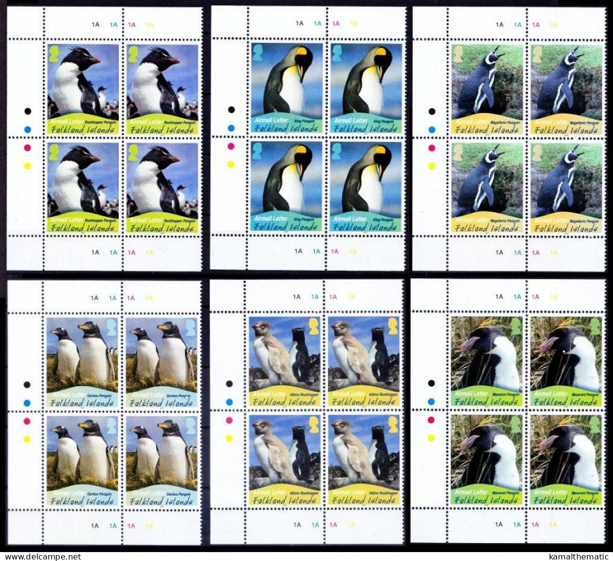 Falkland Island 2010 MNH 6v Lt Blk, Colour Guide, Breeding Penguins, Birds, Antarctica - Pinguini