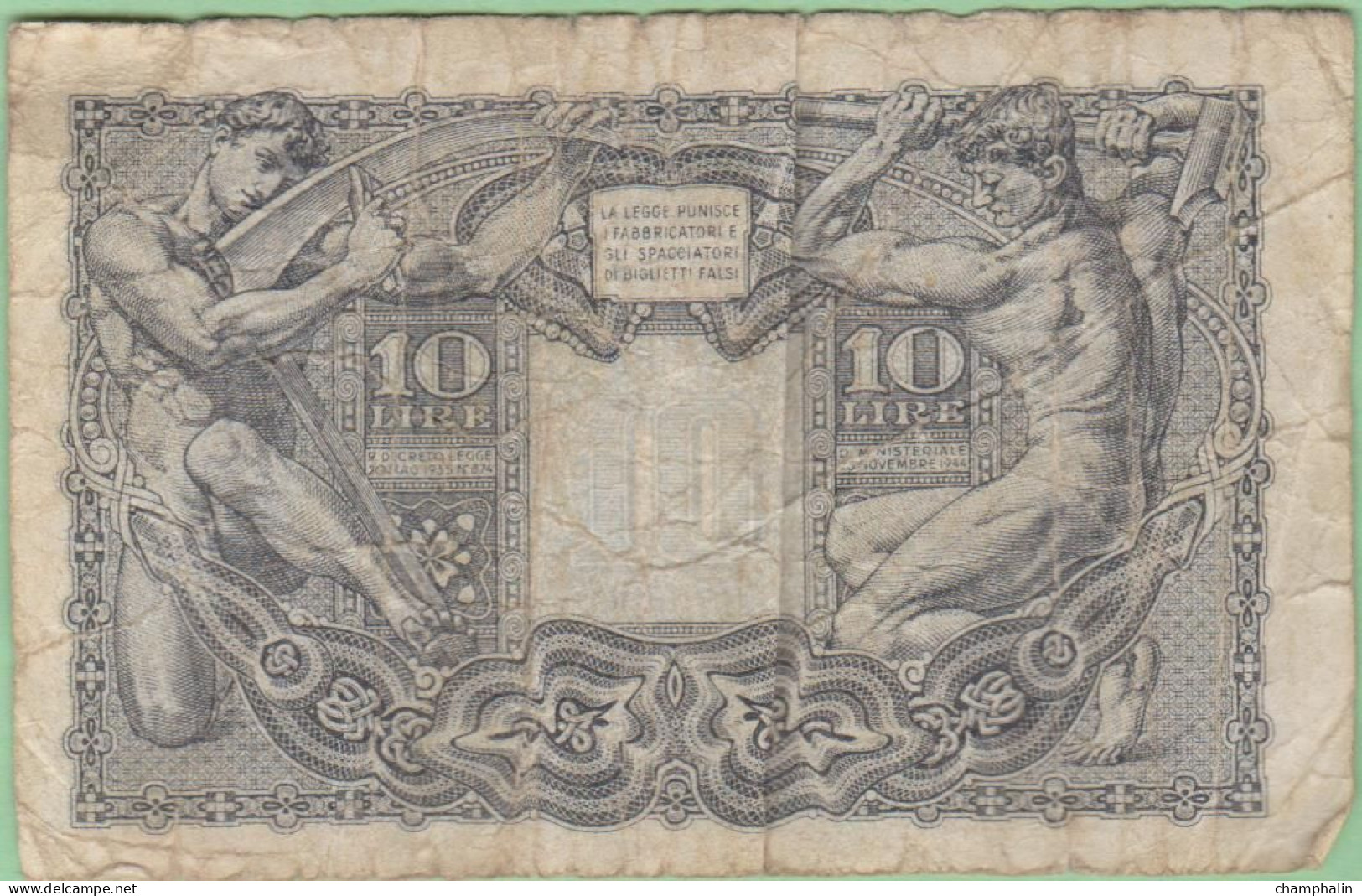 Italie - Billet De 10 Lire - 23 Novembre 1944 - P32c - Italia – 10 Lire