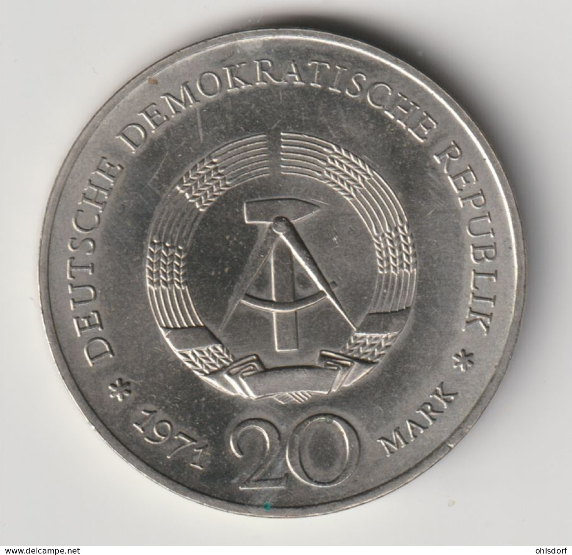 DDR 1971: 20 Mark, Mann, KM 33 - 20 Mark