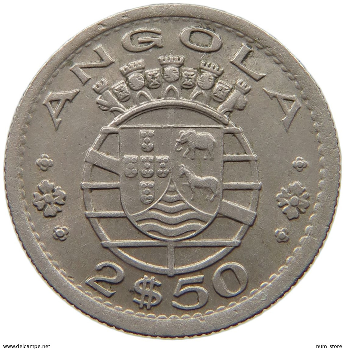 ANGOLA 2 1/2 ESCUDOS 1953  #s040 0525 - Angola