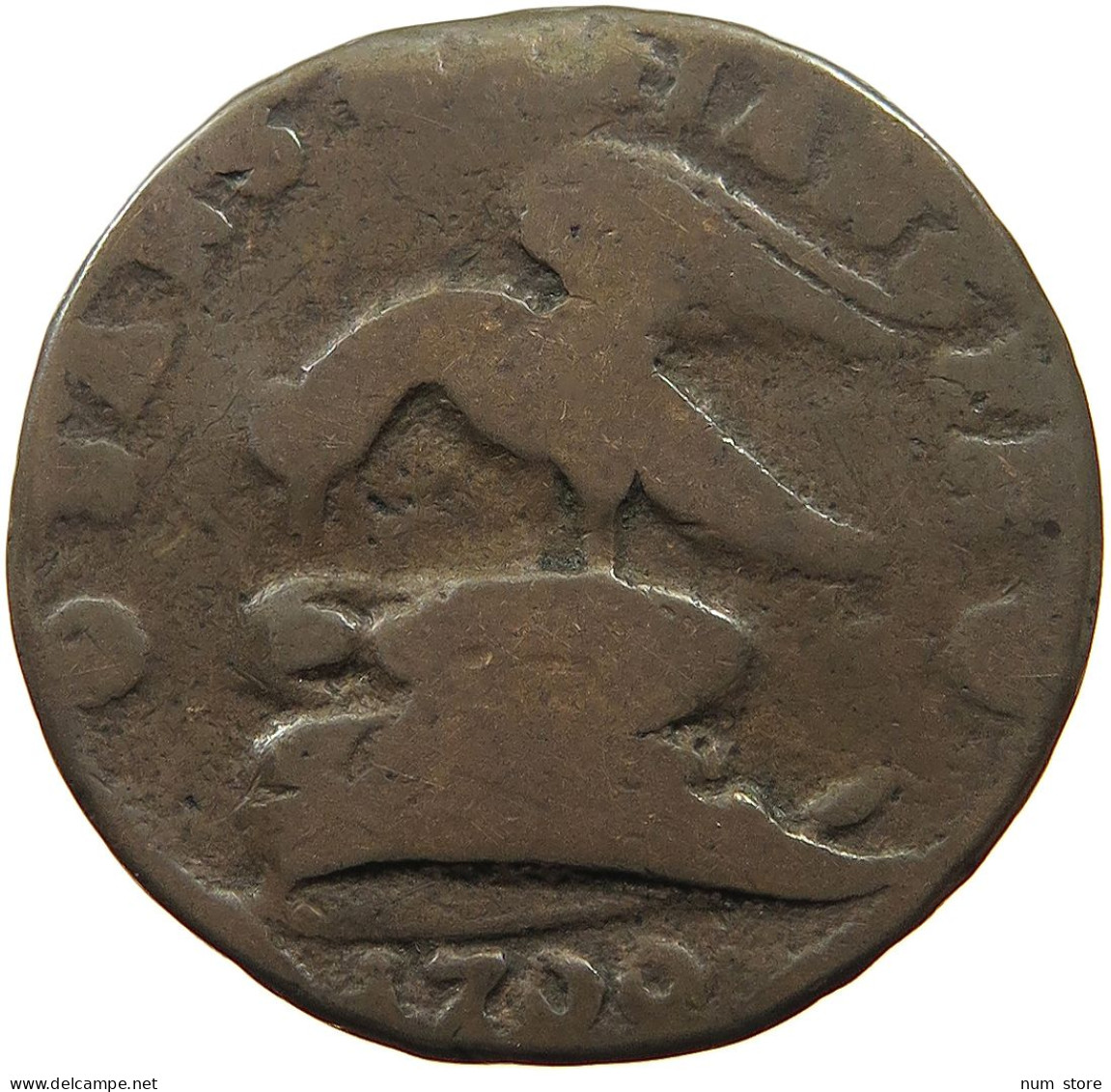 ISLE OF MAN PENNY 1709 JAMES STANLEY RARE #t065 0095 - Île De  Man