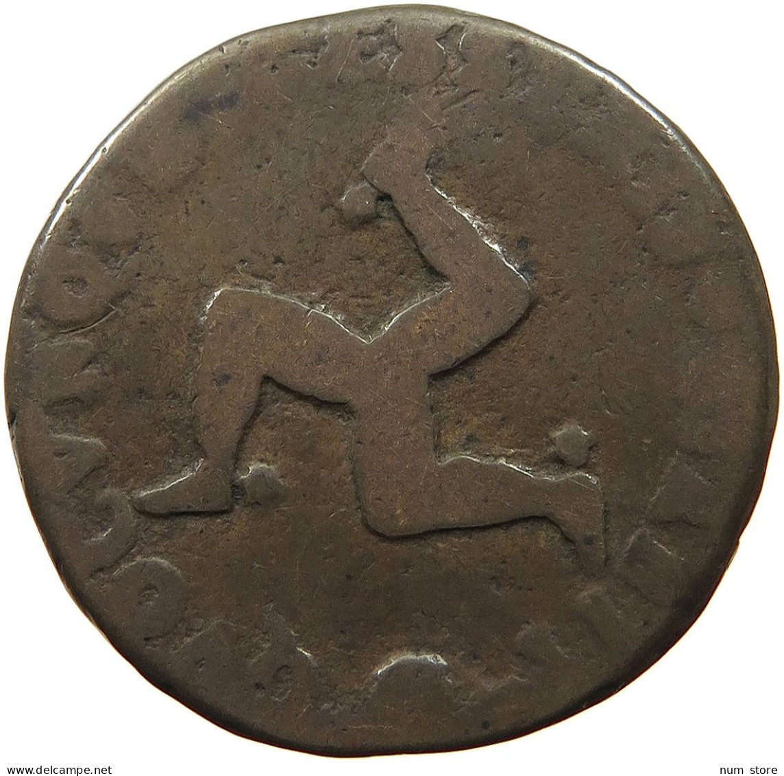 ISLE OF MAN PENNY 1709 JAMES STANLEY RARE #t065 0095 - Île De  Man