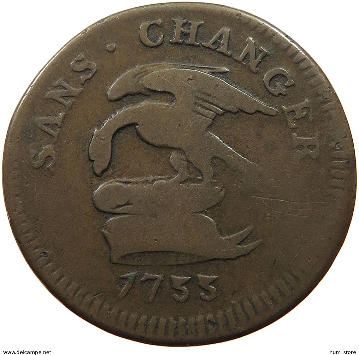 ISLE OF MAN PENNY 1733 JAMES STANLEY #t065 0091 - Île De  Man