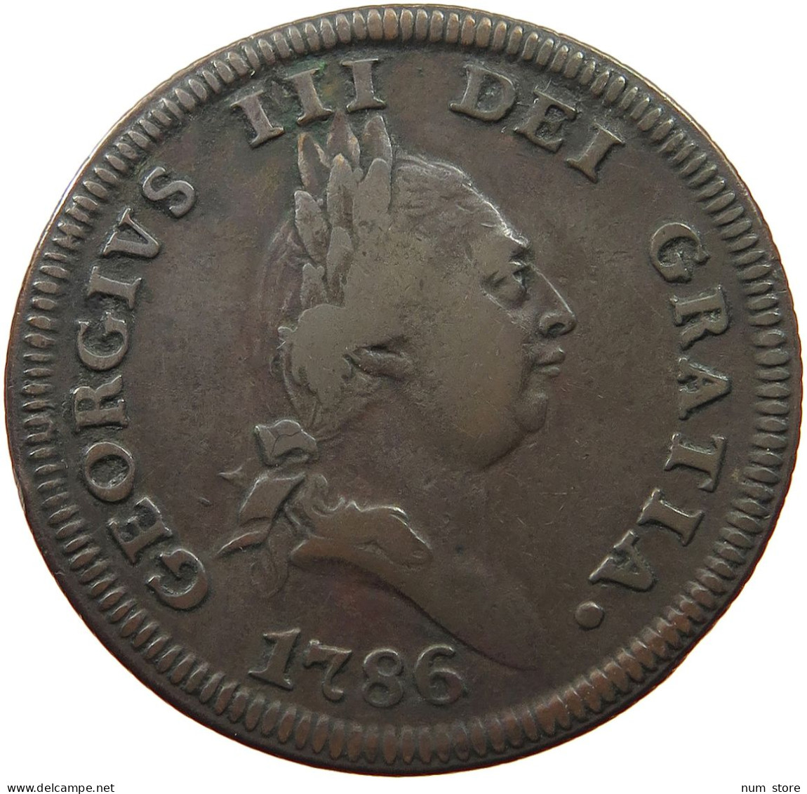 ISLE OF MAN PENNY 1786 GEORGE III. 1760-1820 #t065 0073 - Île De  Man