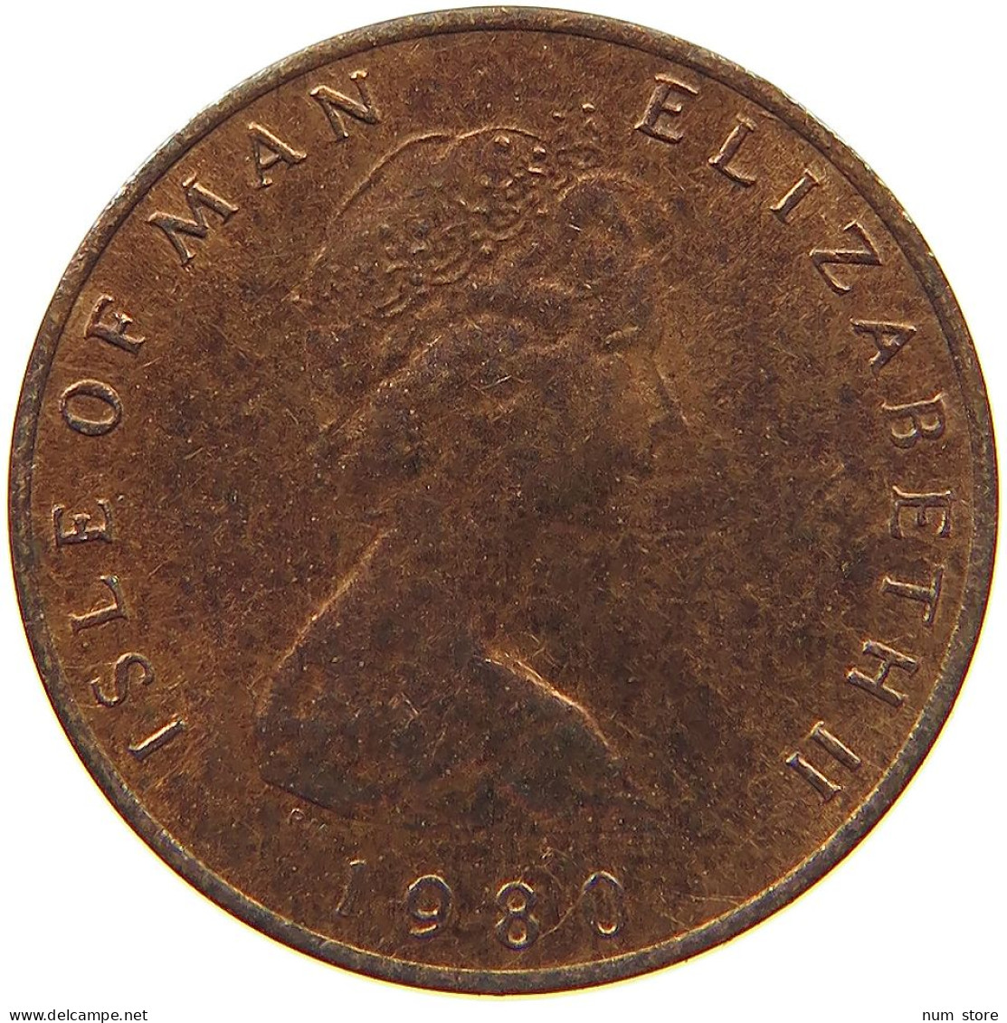 ISLE OF MAN 1/2 PENNY 1980 Elizabeth II. (1952-2022) #s078 0073 - Île De  Man