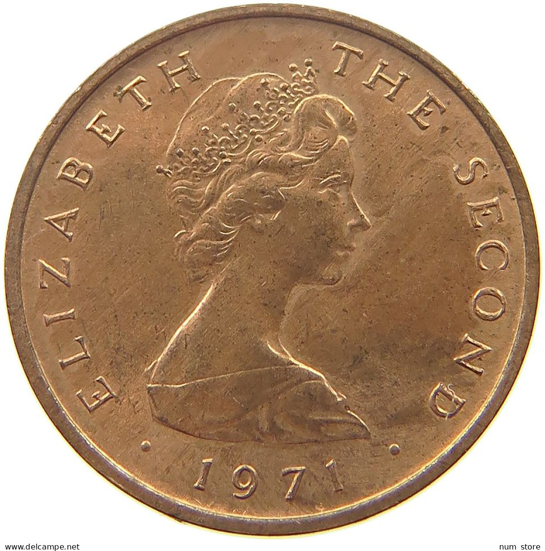 ISLE OF MAN 1/2 NEW PENNY 1971 Elizabeth II. (1952-2022) #s052 0353 - Île De  Man