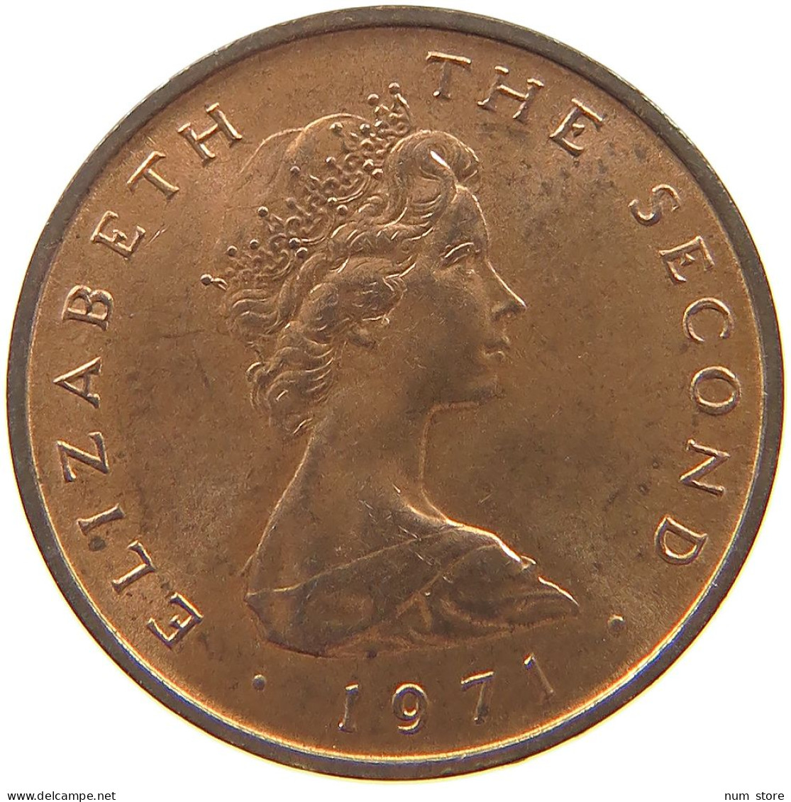 ISLE OF MAN 1/2 NEW PENNY 1971 Elizabeth II. (1952-2022) #s055 0211 - Île De  Man