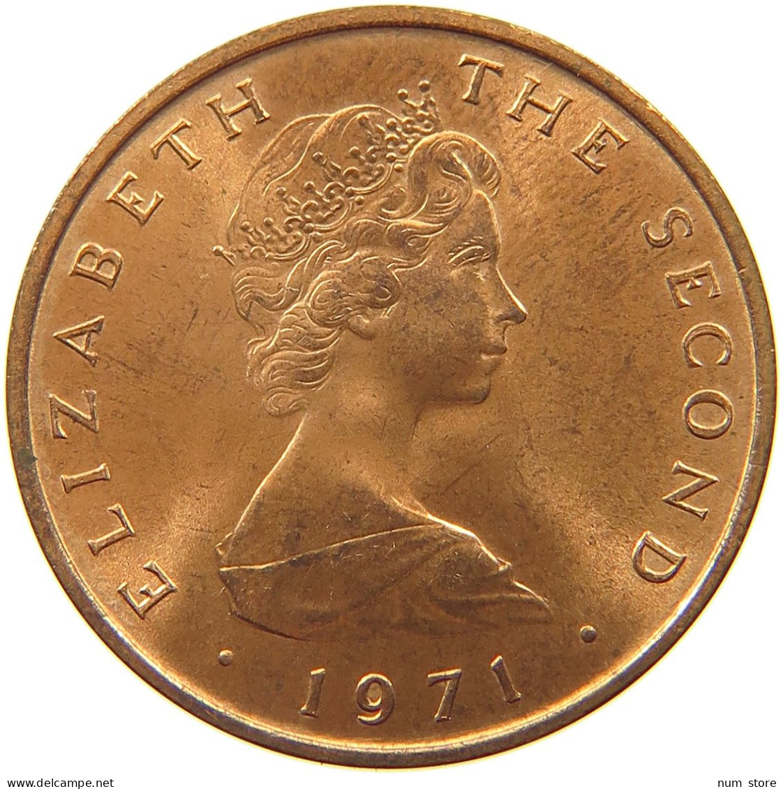 ISLE OF MAN 2 NEW PENCE 1971 Elizabeth II. (1952-2022) #s050 0003 - Île De  Man