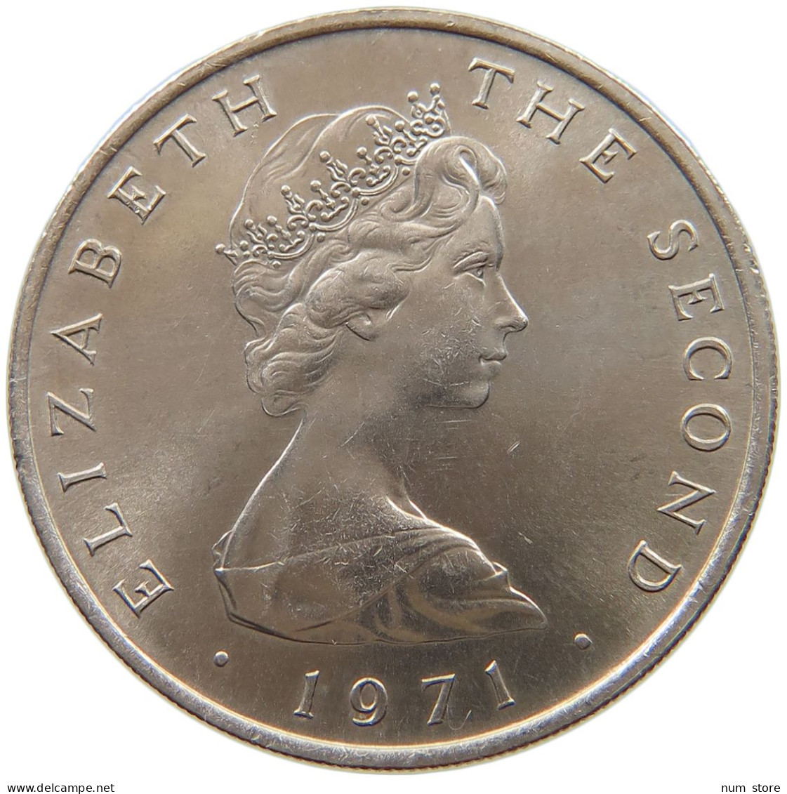 ISLE OF MAN 10 NEW PENCE 1971 Elizabeth II. (1952-2022) #s039 0315 - Île De  Man