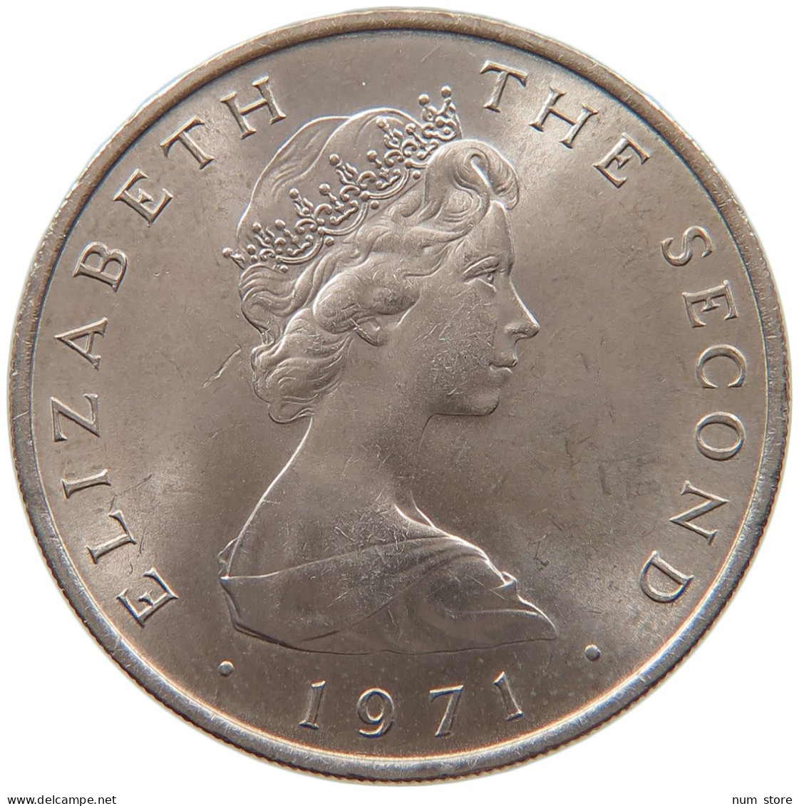 ISLE OF MAN 10 NEW PENCE 1971 Elizabeth II. (1952-2022) #s019 0033 - Île De  Man