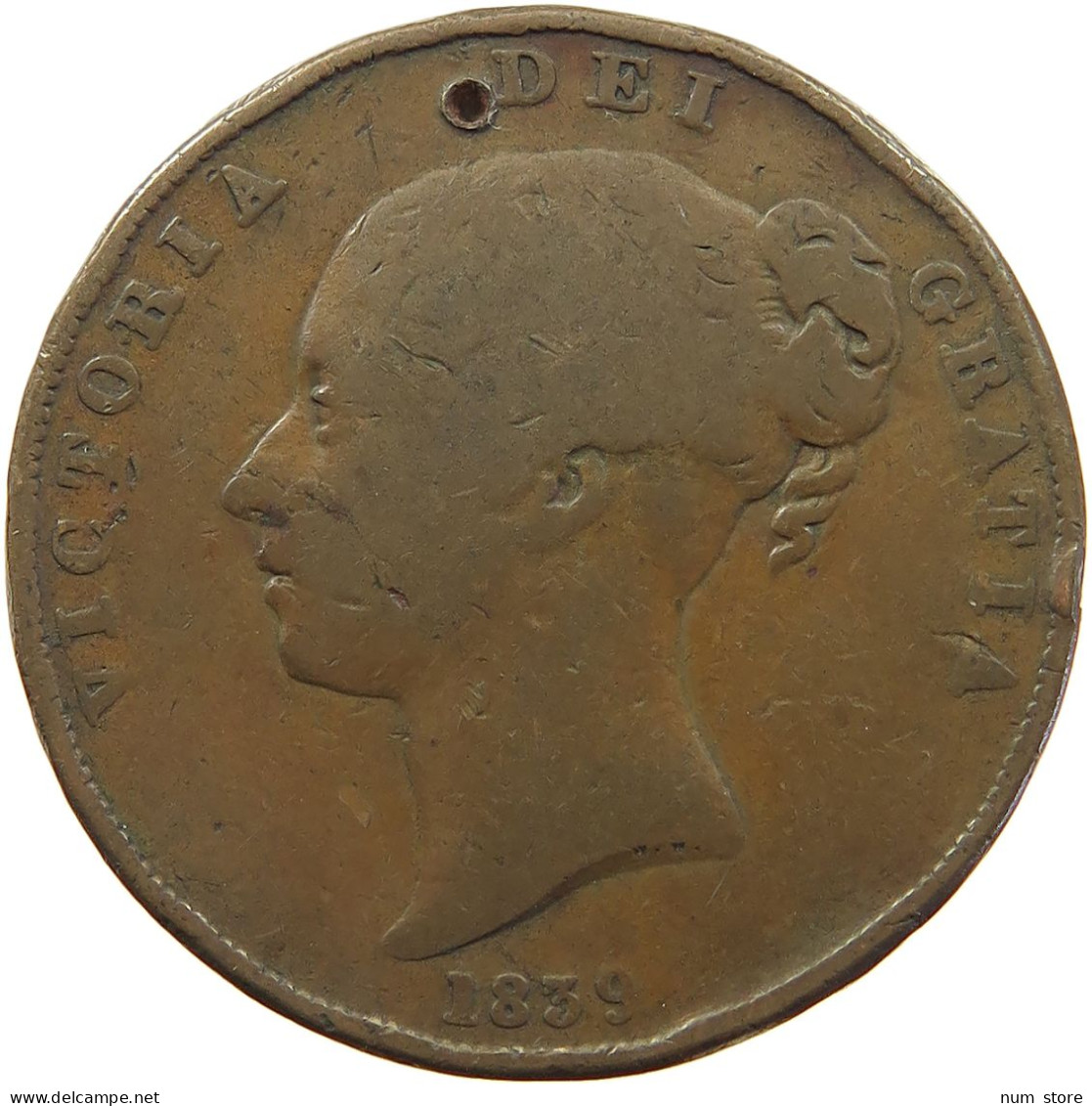 ISLE OF MAN PENNY 1839 Victoria 1837-1901 #s022 0137 - Île De  Man