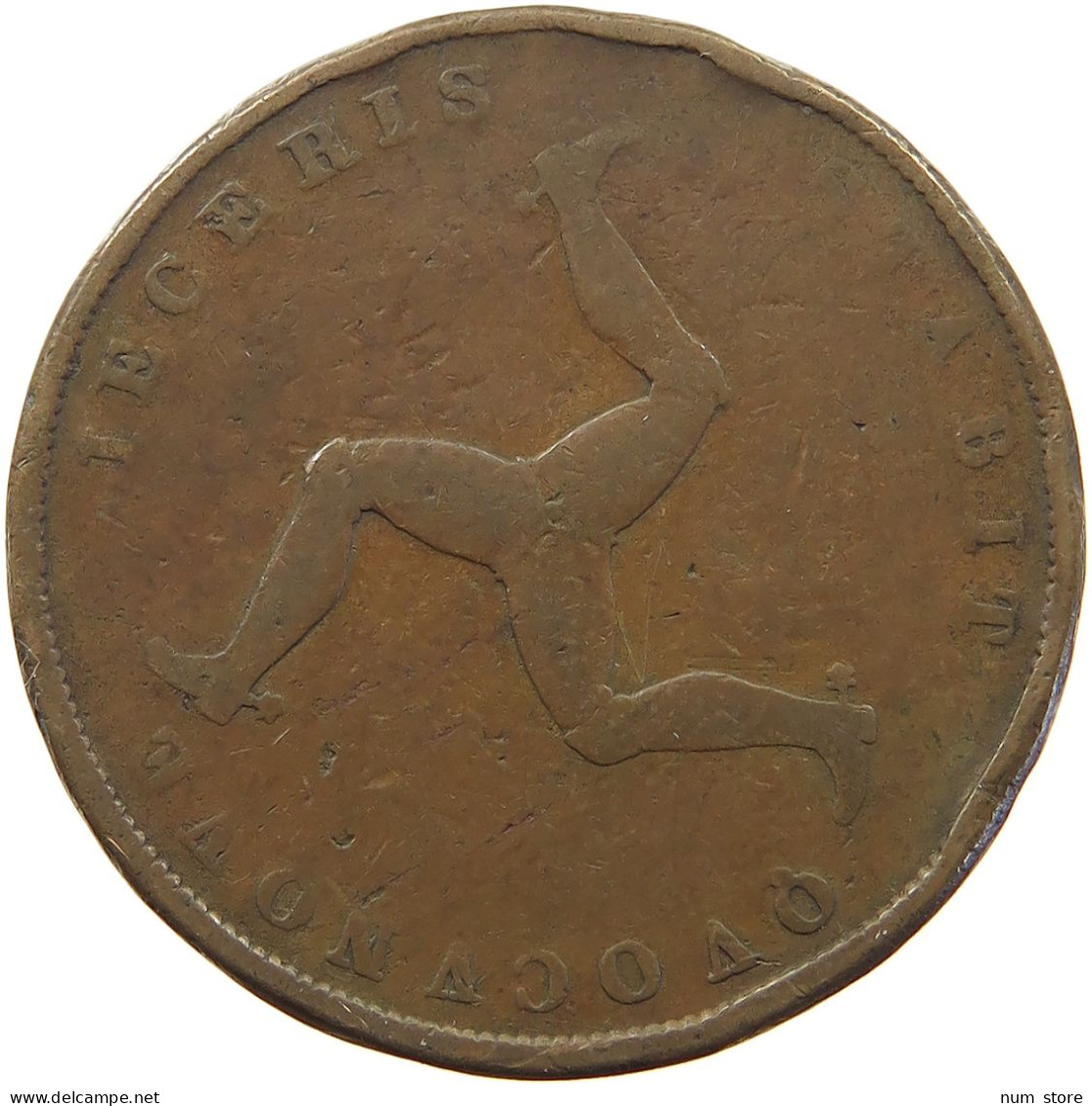 ISLE OF MAN PENNY 1839 Victoria 1837-1901 #s022 0137 - Île De  Man