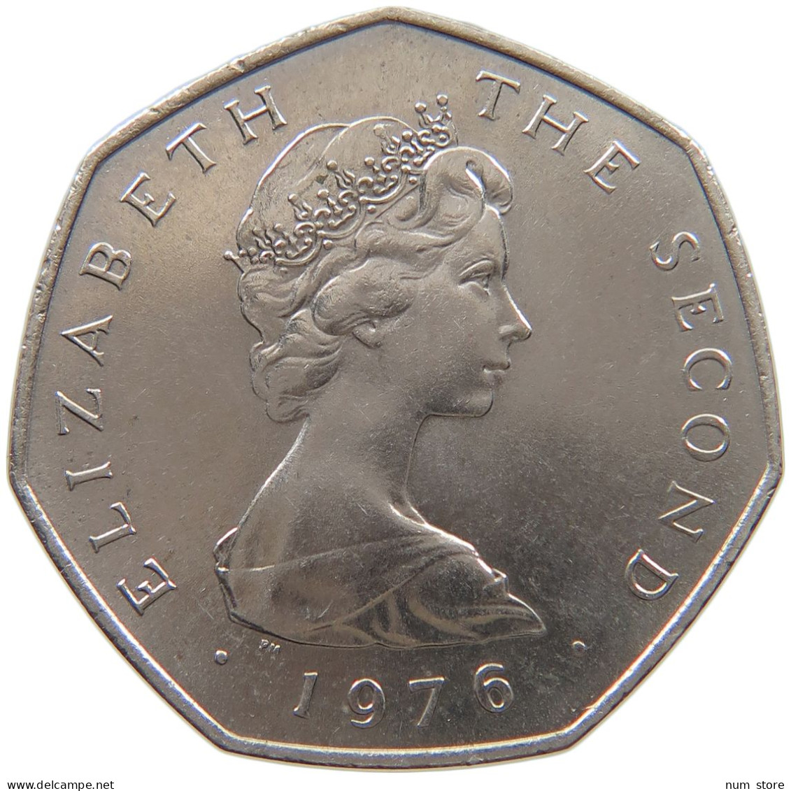 ISLE OF MAN 50 PENCE 1976 Elizabeth II. (1952-2022) #c028 0223 - Île De  Man