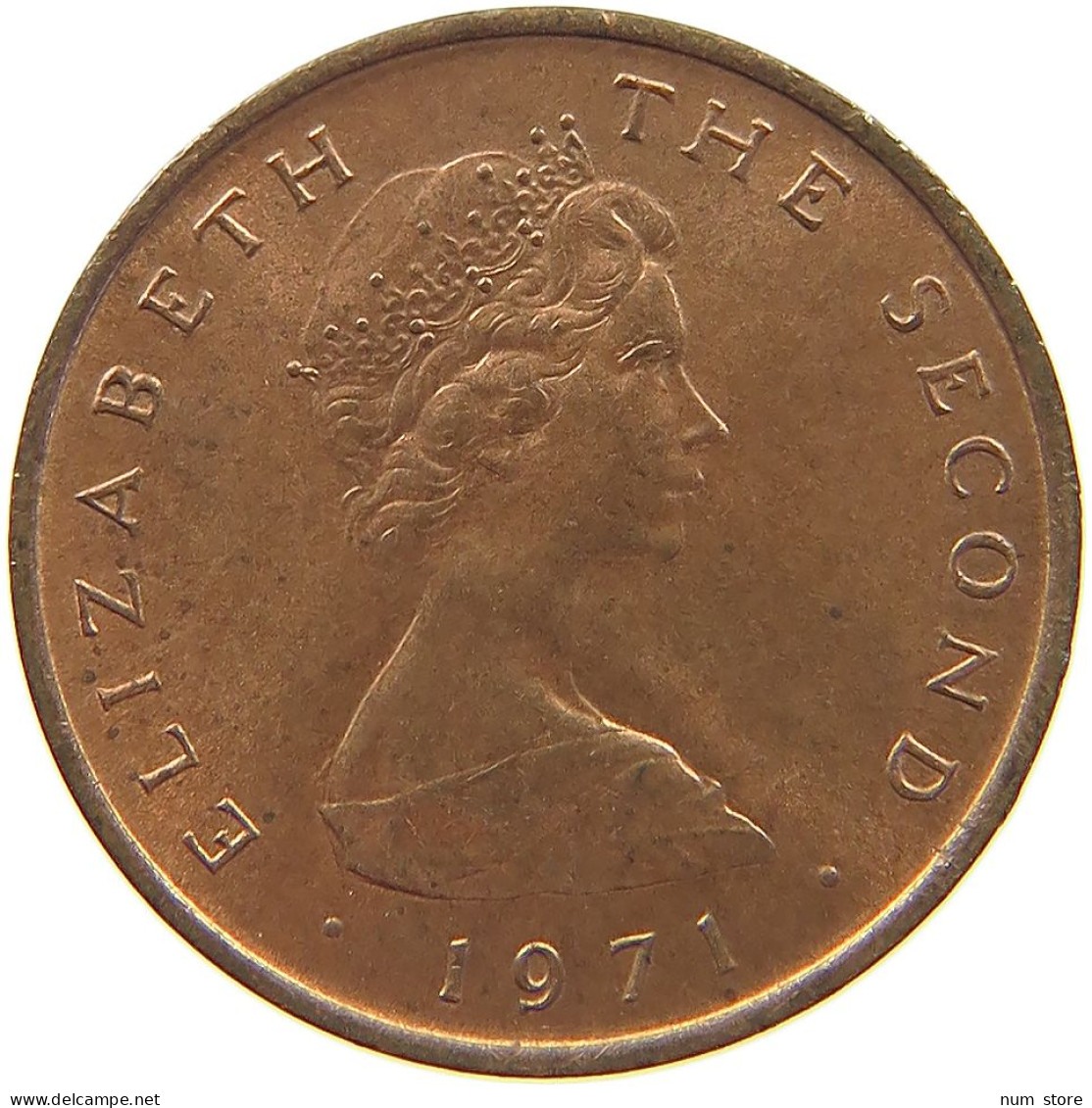 ISLE OF MAN 1/2 NEW PENNY 1971 Elizabeth II. (1952-2022) #c017 0145 - Île De  Man