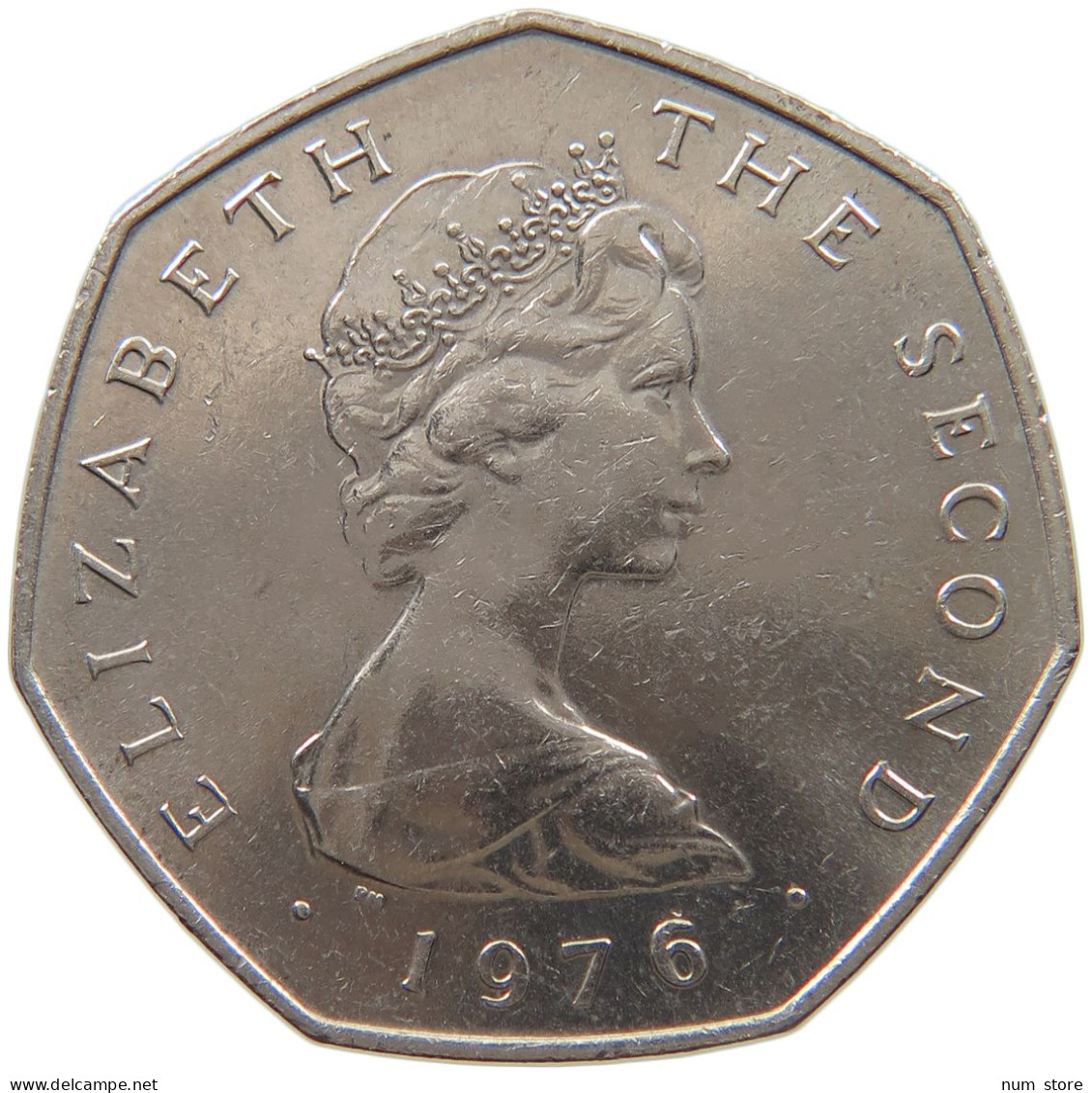 ISLE OF MAN 50 PENCE 1976 Elizabeth II. (1952-2022) #c018 0459 - Île De  Man