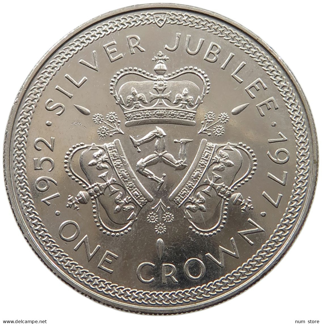 ISLE OF MAN CROWN 1977 Elizabeth II. (1952-2022) #c005 0121 - Île De  Man