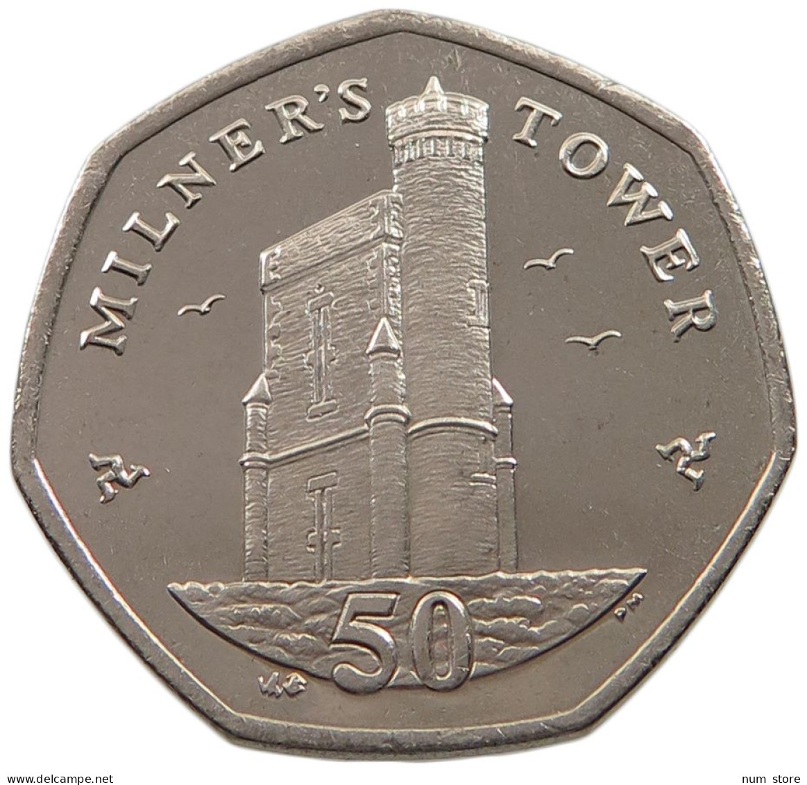 ISLE OF MAN 50 PENCE 2007 MILNER'S TOWER #alb038 0567 - Île De  Man