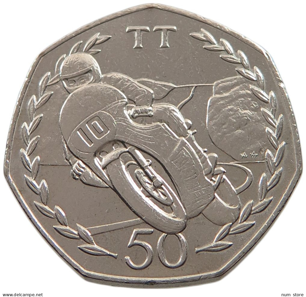 ISLE OF MAN 50 PENCE 1982 TT RARE #alb038 0583 - Île De  Man