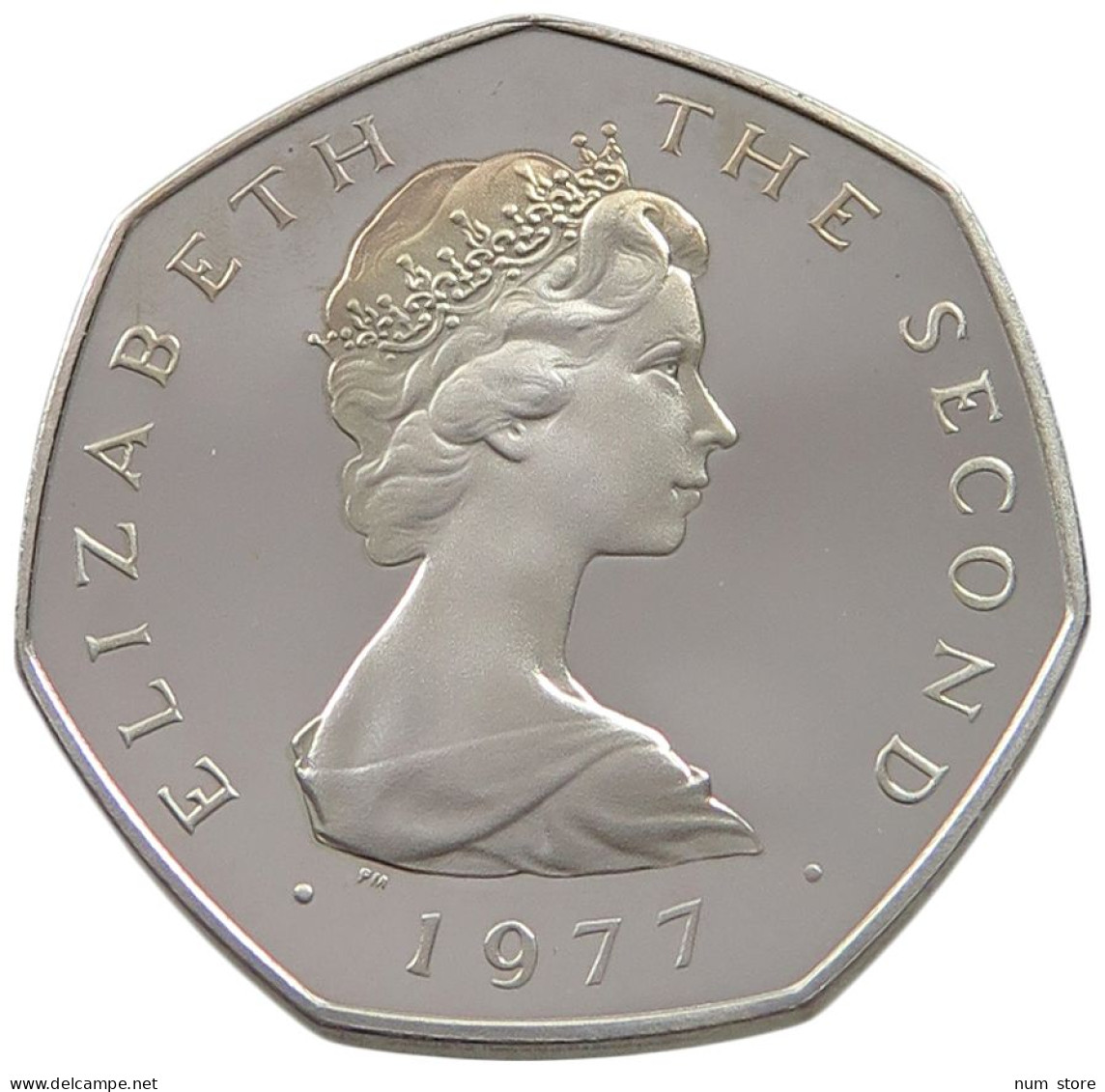 ISLE OF MAN 50 PENCE 1977  #alb032 0093 - Isla Man