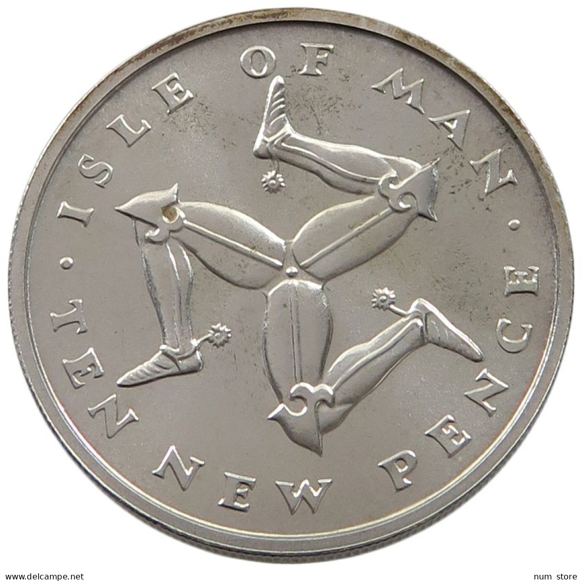 ISLE OF MAN 10 PENCE 1975 SILVER #alb032 0105 - Eiland Man