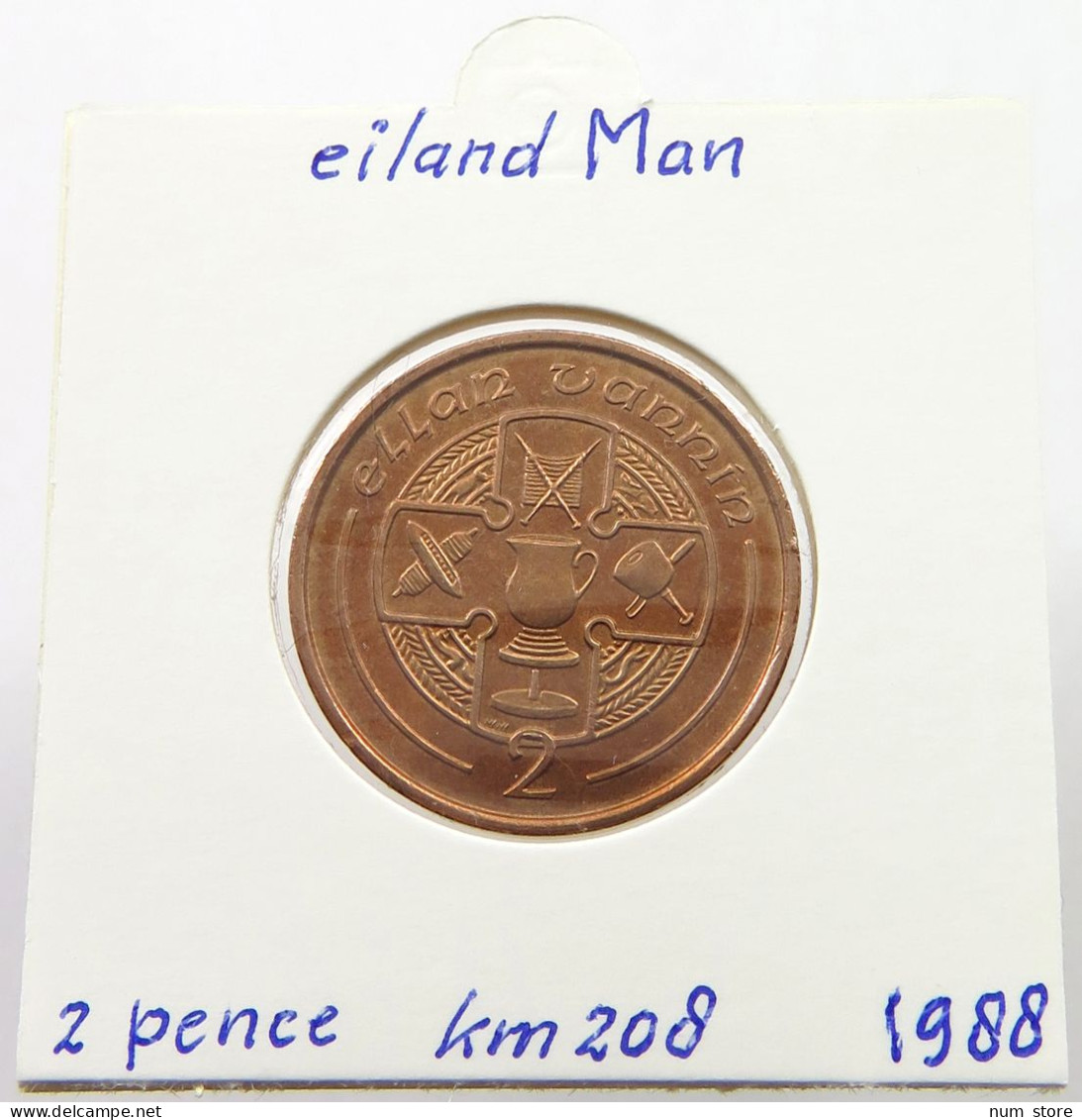 ISLE OF MAN 2 PENCE 1988 Elizabeth II. (1952-2022) #alb028 0363 - Eiland Man