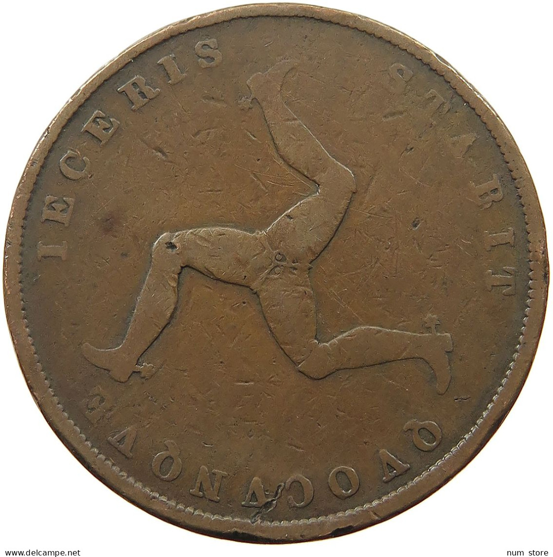 ISLE OF MAN PENNY 1839 Victoria 1837-1901 #a009 0357 - Île De  Man