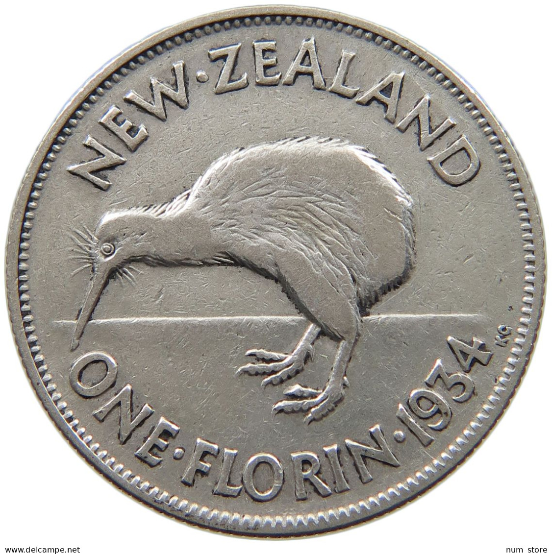 NEW ZEALAND FLORIN 1934 George V. (1910-1936) #c003 0019 - New Zealand