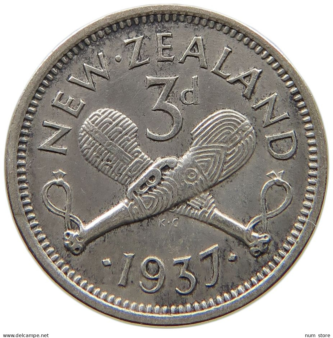 NEW ZEALAND 3 PENCE 1937 George VI. (1936-1952) #a091 0899 - Nieuw-Zeeland