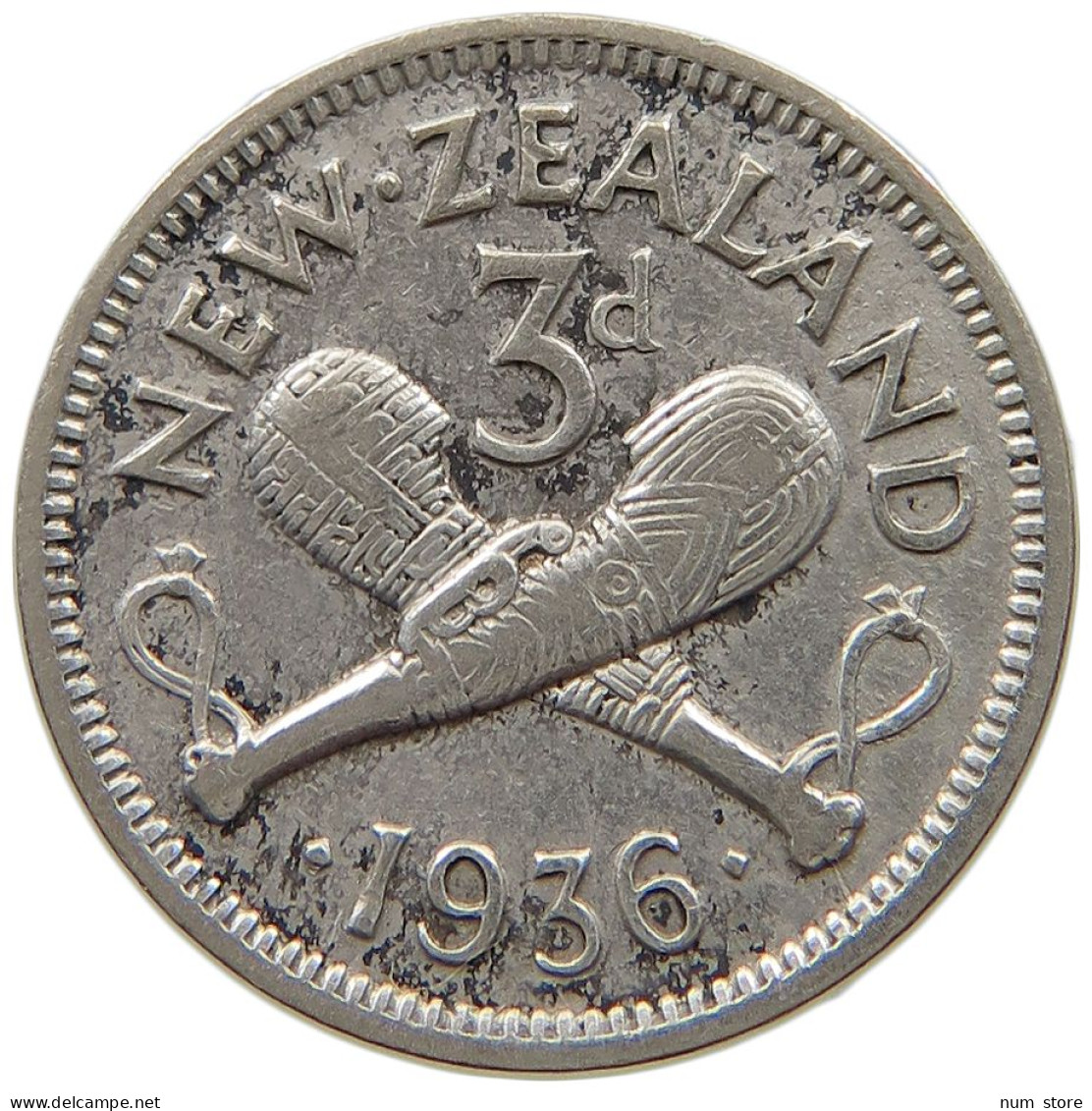 NEW ZEALAND 3 PENCE 1936 George V. (1910-1936) #a081 0987 - Nieuw-Zeeland